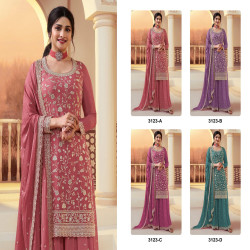 Premium Heavy Chinon Embroidered Palazzo Suit Set with Dupatta